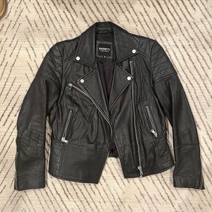 BARNEYS Black Moto Genuine Leather Jacket M